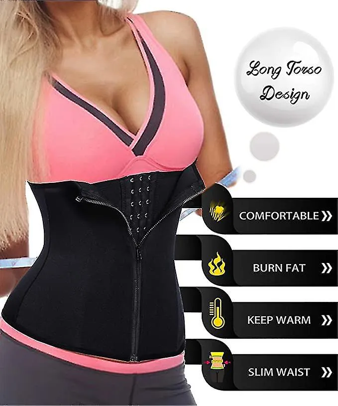 3 Clip&1 Zip 6 Steel Boned Waist Trainer Corset Sport Workout Body Shaper Control de barriga