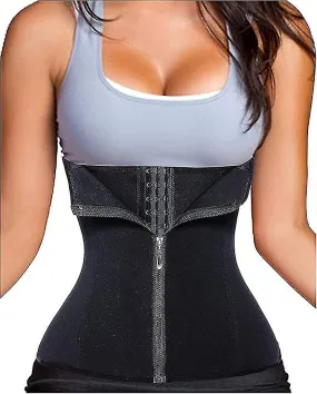 3 Clip&1 Zip 6 Steel Boned Waist Trainer Corset Sport Workout Body Shaper Control de barriga