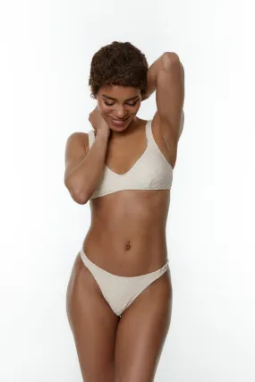 Black Limba Braga bikini brasileña con fruncidos laterales Fanny Cream