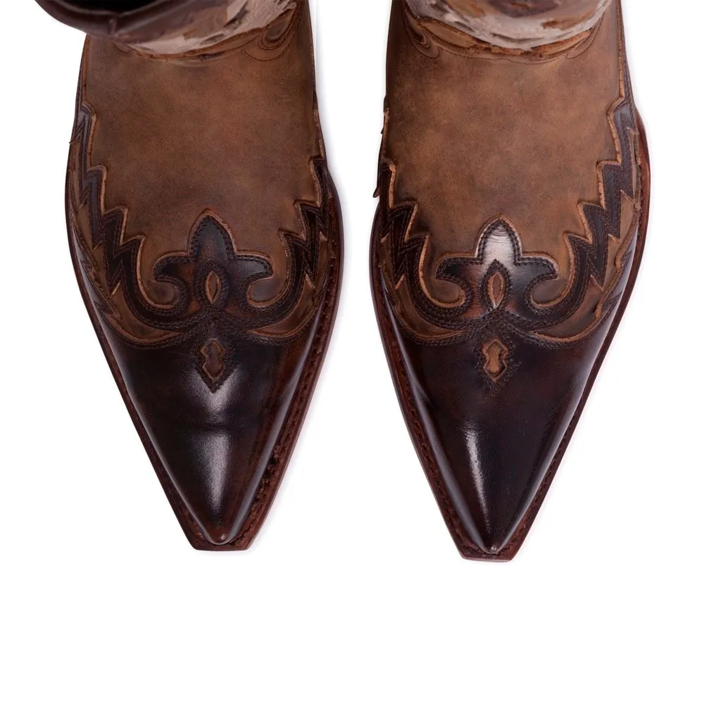 Botas Sendra 13040 Cuervo Western para hombre en cuero tonos marrones