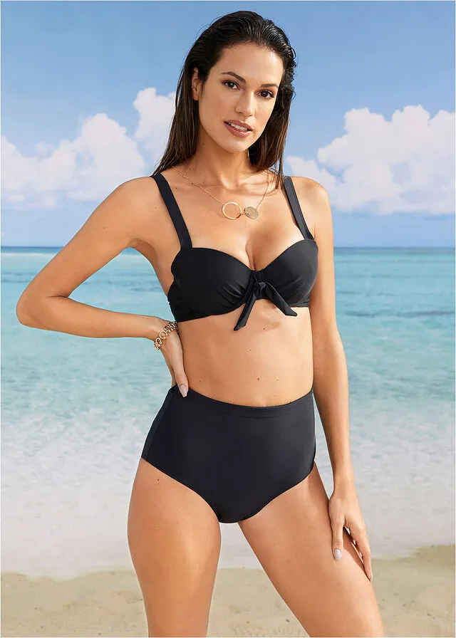 Braguita de bikini con ligero efecto moldeador Negro