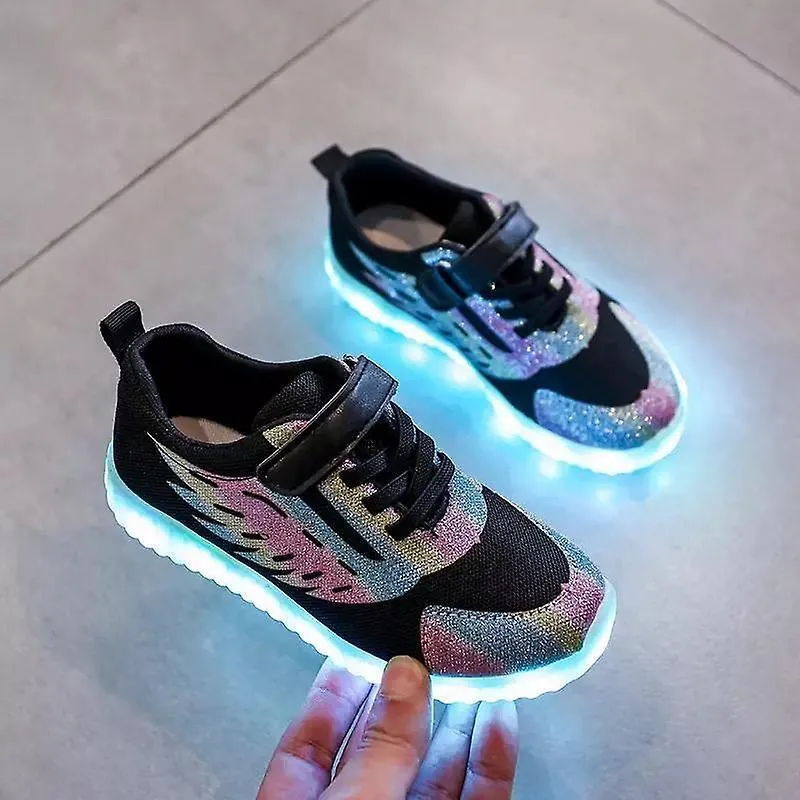 Children led light up usb charge sneakers shoes