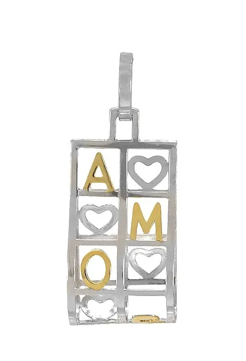 Colgante oro bicolor 18 ktes para enamorados 024_1272-BI