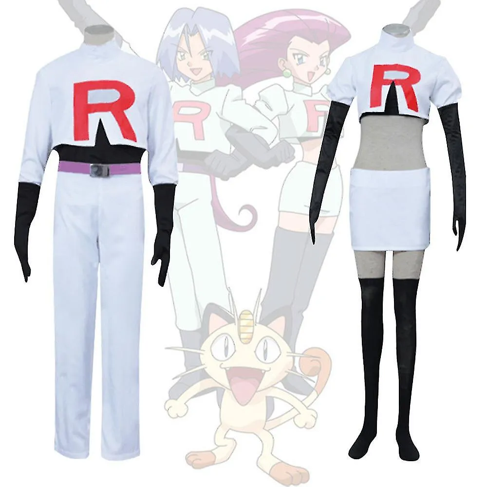 Cosplay Galaxy Rockets James Jessie Pullover Pantalones Falda Guantes Medias Set completo Juego Disfraz Unisex Adultos-e