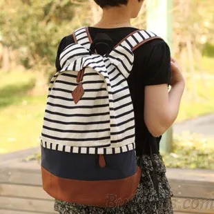 Cute Bear Ear Strip Leisure Backpack