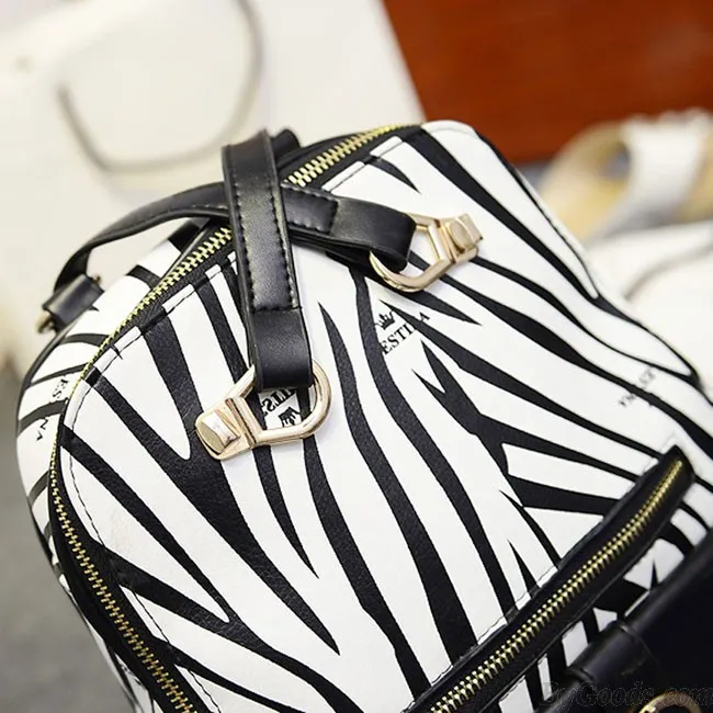 Fashion Leisure Zebra Multifunction College Backpack