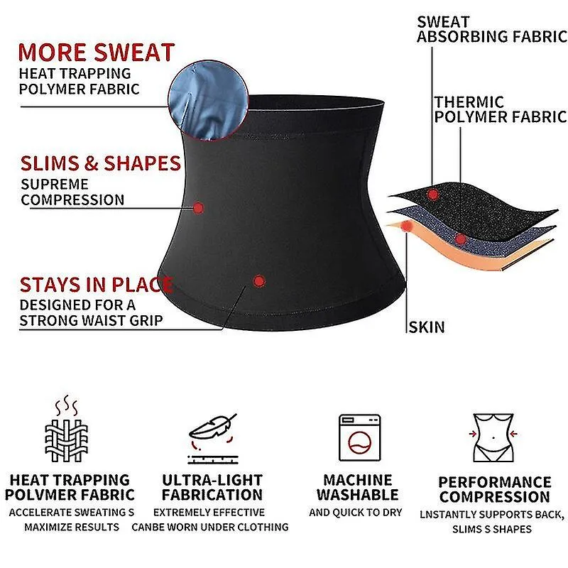 Hombres Abdomen Reductor Sauna Body Shaper Fitness Sweat Trimmer Belt Waist Trainer Belly Slimming Shapewear Waist Trainer Corse