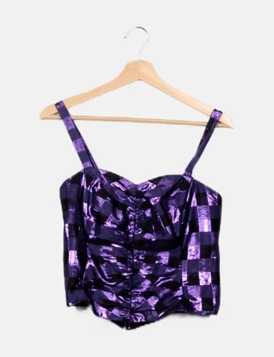 LE KRESS Corset morado cuadros