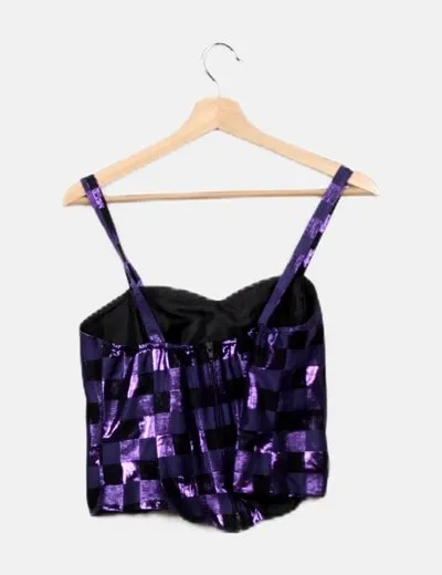 LE KRESS Corset morado cuadros