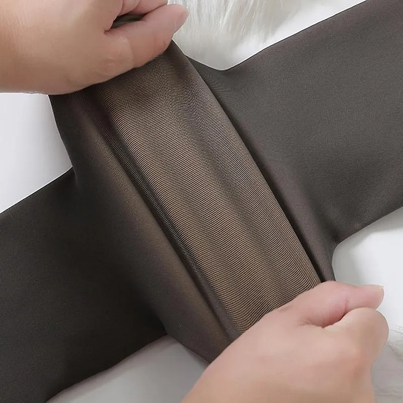 Leggings de cintura alta Ajustable Forro polar elástico Medias cómodas pantalones de una sola pieza para mujeres