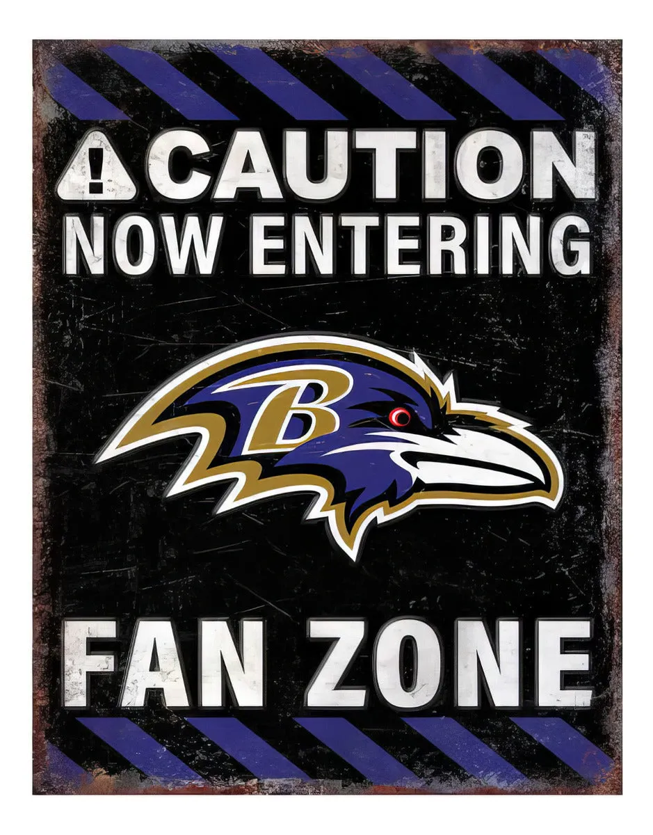 Letrero Fan Creations Metálico Fan Zone Baltimore Ravens