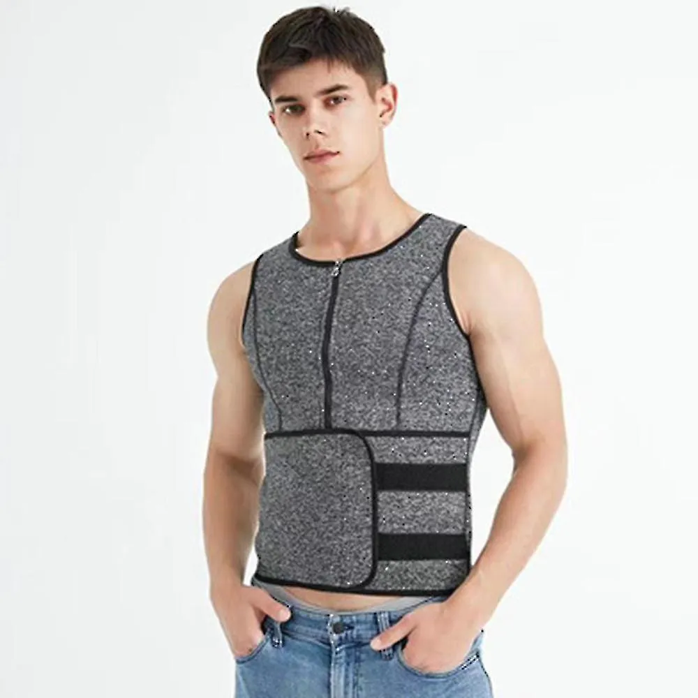 Men Neoprene Sauna Zipper Waist Trainer Vest Tank Top Trimmer Body Shaper Corset Vest Free Shipping