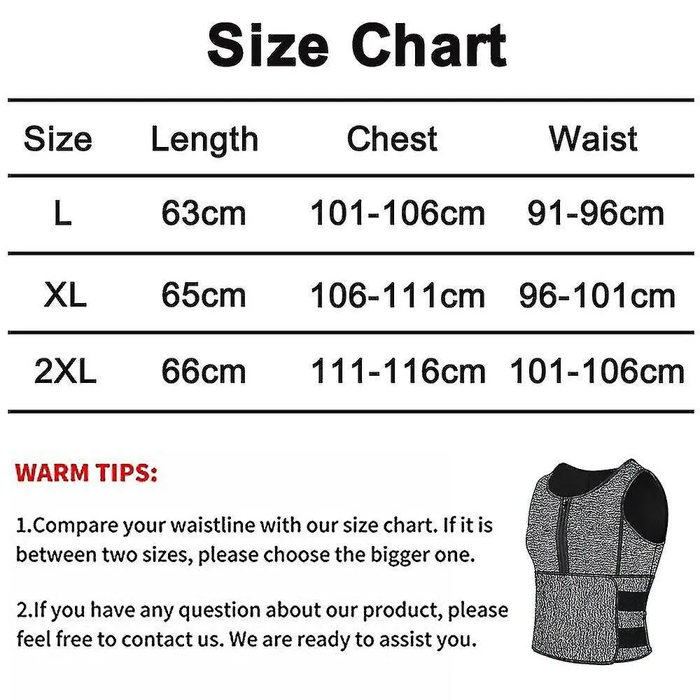 Men Neoprene Sauna Zipper Waist Trainer Vest Tank Top Trimmer Body Shaper Corset Vest Free Shipping