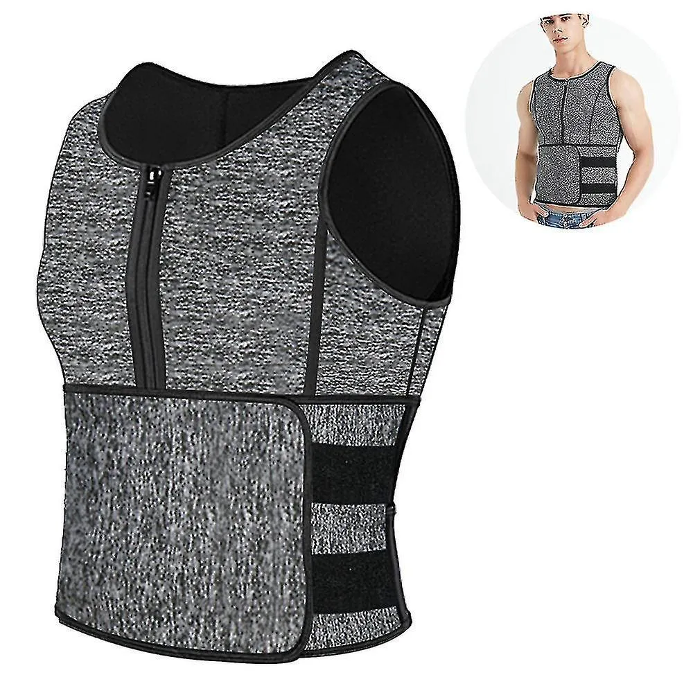 Men Neoprene Sauna Zipper Waist Trainer Vest Tank Top Trimmer Body Shaper Corset Vest Free Shipping