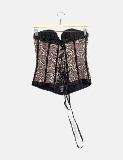 NoName Corset bicolor estampado