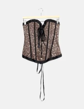 NoName Corset bicolor estampado