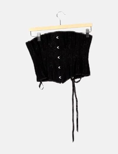 NoName Corset negro texturizado