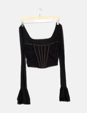 NoName Corset tul negro