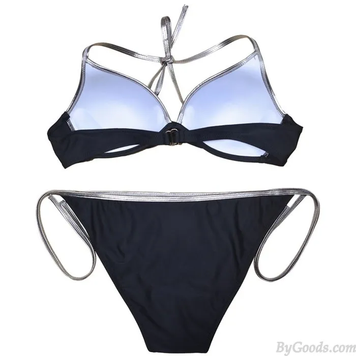 Sexy New Edge Contrast Color Bikini Sling Bandage Lady Summer Swimsuit