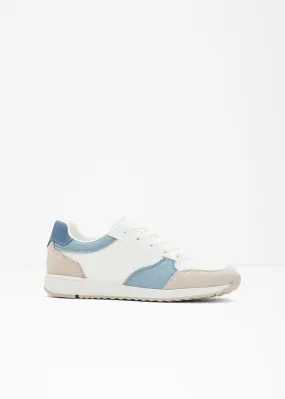 Sneakers bajos blanco/beige/azul piedra