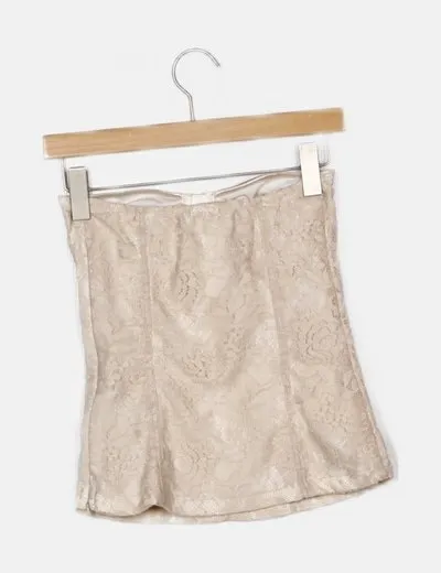 Stradivarius Corset beige lencero