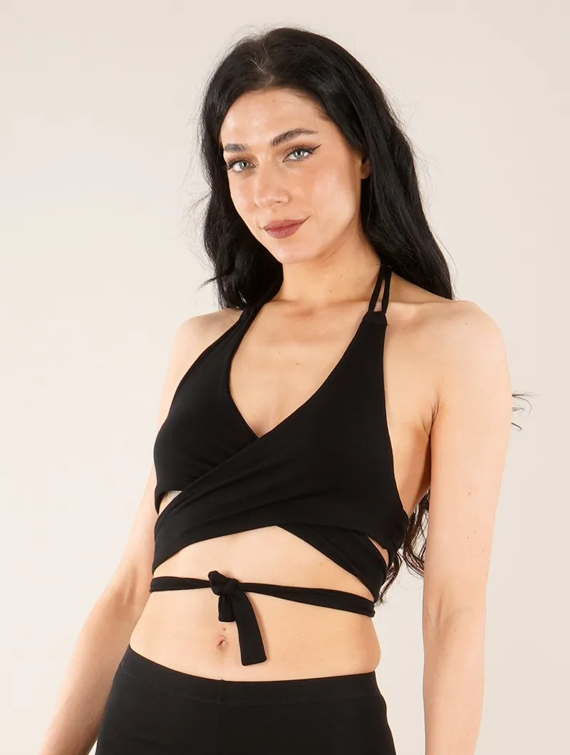 Sujetador crop top con escote halter pronfundo 