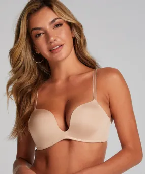 Sujetador push-up de aros preformado Deep-V - Beige