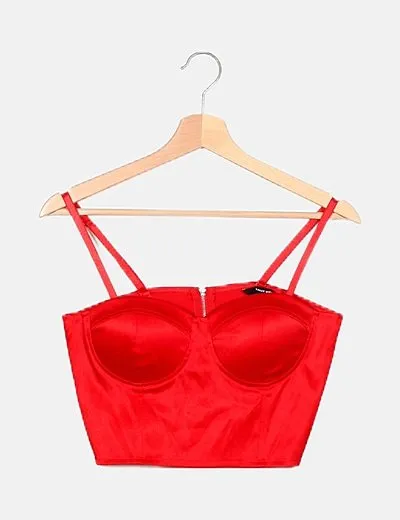 Tally Weijl Corset rojo satinado