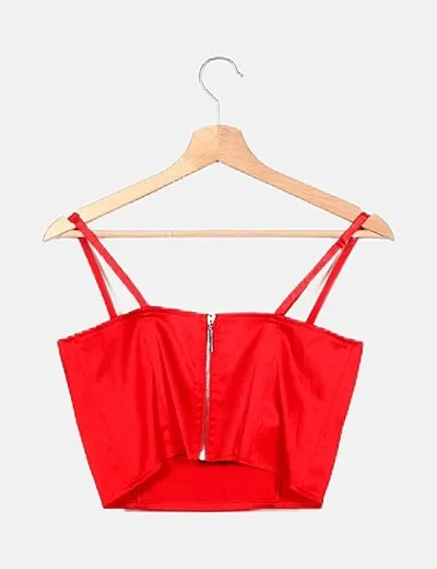 Tally Weijl Corset rojo satinado