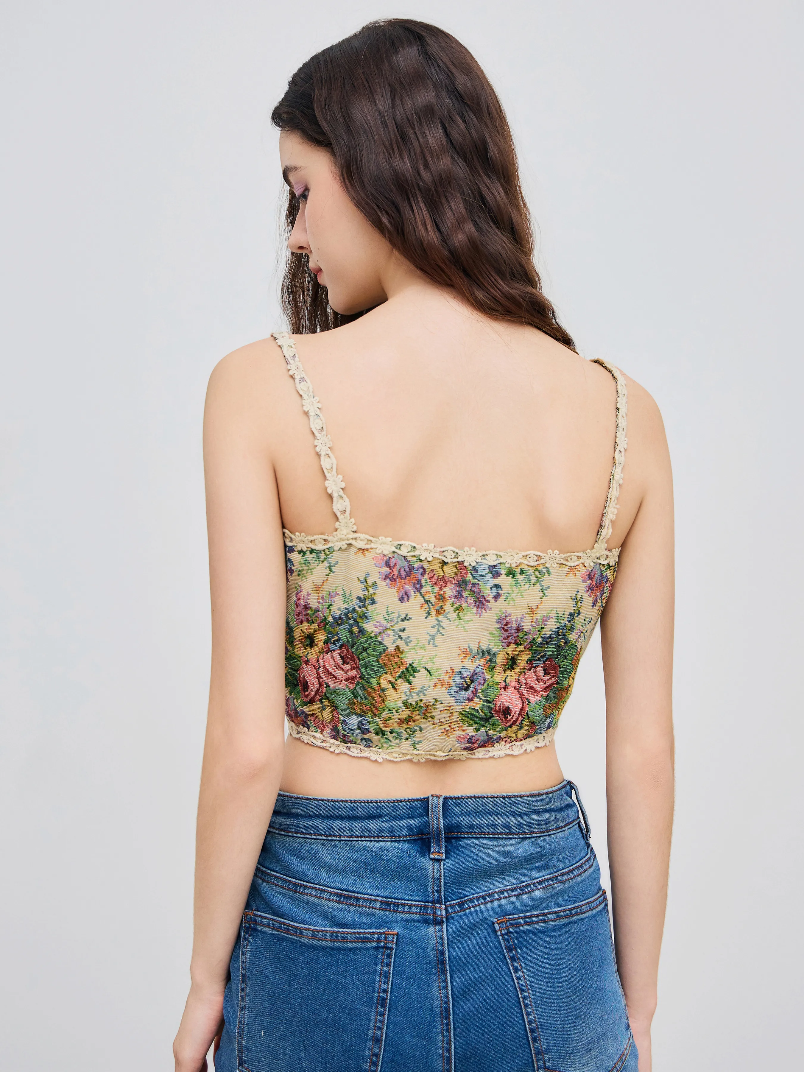 Top Crop Corset Jardín Secreto