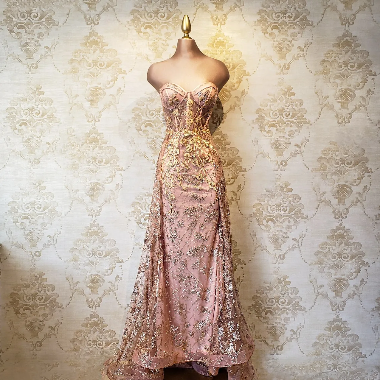 Vestido Rosegold Corset de Fiesta