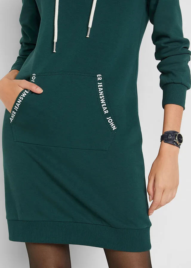 Vestido tipo sudadera Verde petróleo