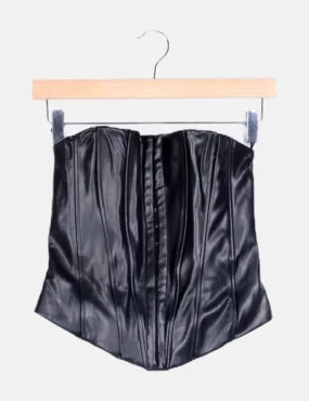 Zara Corset negro polipiel