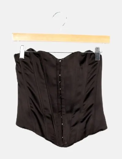 Zara Corset negro satinado