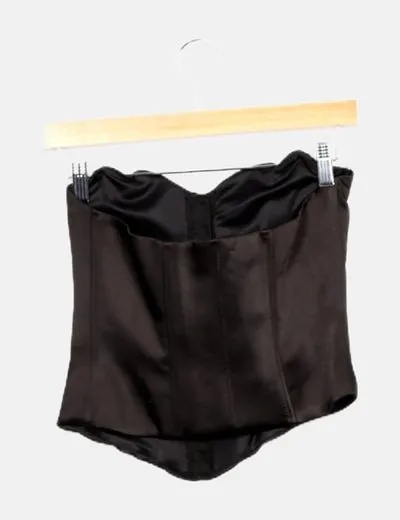 Zara Corset negro satinado